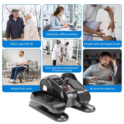 Under Desk Elliptical Exercise Machine with Remote & 12 Speeds, Electric Fitness Equipment While Sitting for Elderly Ellipse as seen on TV for Seniors Mini Office Home Workout Stepper