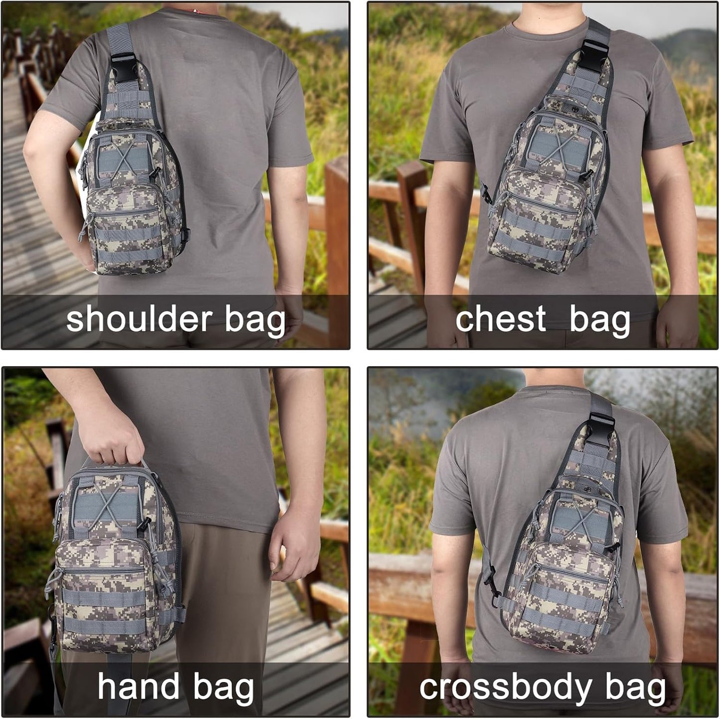 Tactical Waterproof Sling Backpack - Molle Crossbody Chest Bag for Outdoor EDC