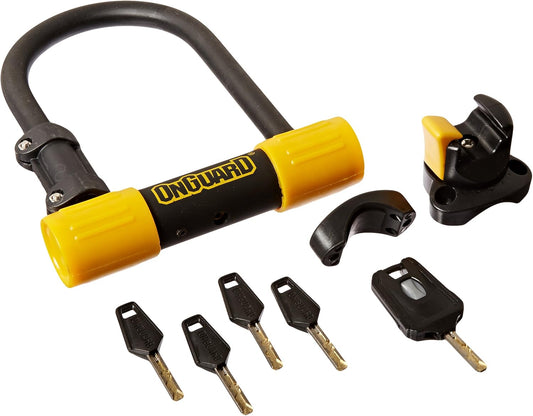 OnGuard Bulldog Mini DT U-Lock with 4-Feet Cinch Loop Cable (Black, 3.55 x 5.52-Inch)