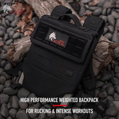 WOLF TACTICAL Weighted Backpack Rucking Backpack for Weight Plates Rucksack for Running Walking Strength Training