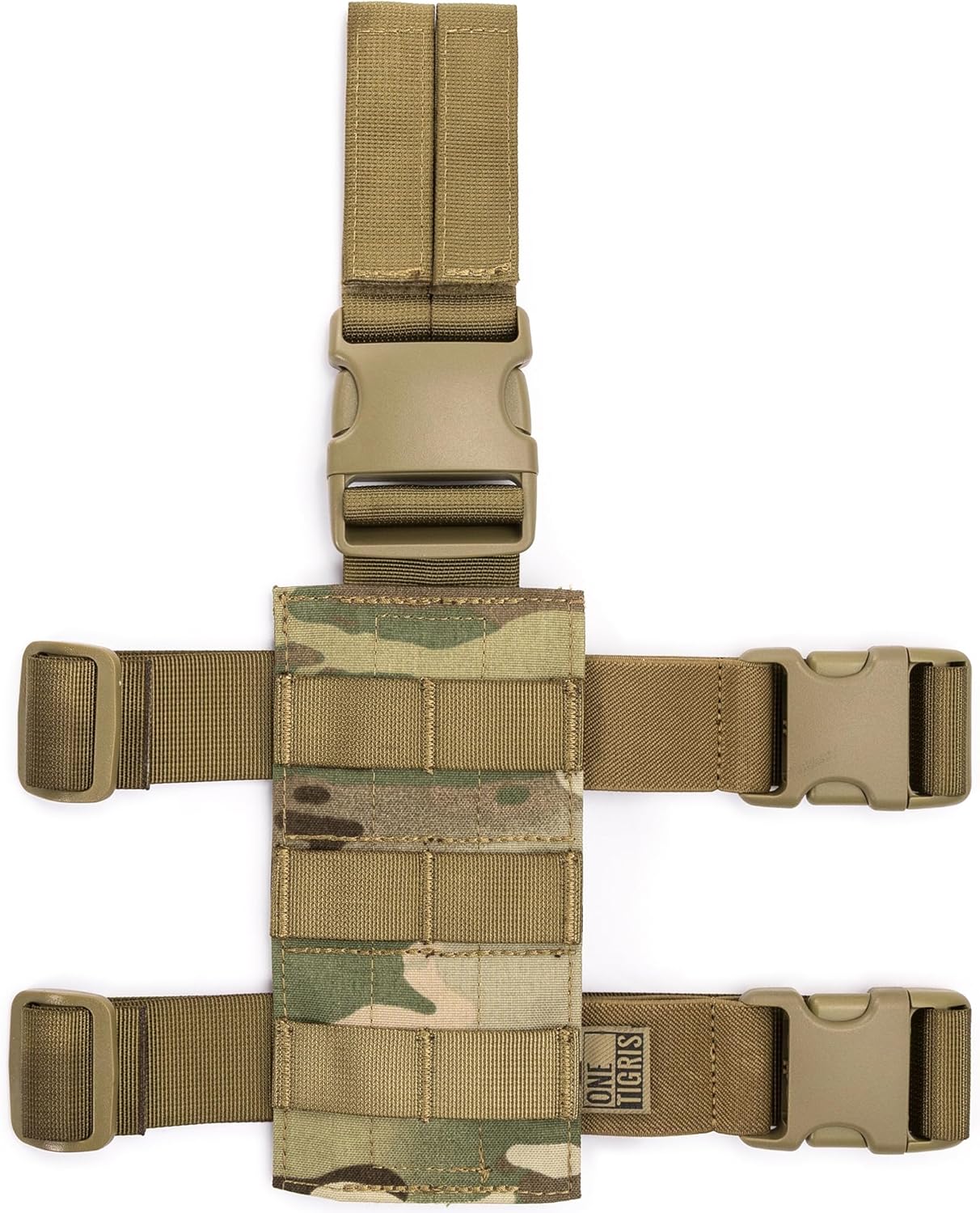 OneTigris Mini Molle Panel for Tools, Drop Leg Platform Minimalist Adjustable Thigh Rig for Flashlight Green