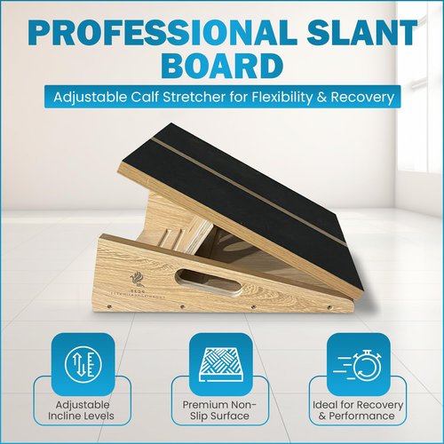 Professional Slant Board, Calf Stretch- Adjustable Incline Board and Calf Stretcher, with Side Handles for handling