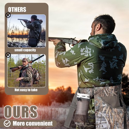 Clysee Multifunction Dove Hunting Gear Bags Camo Hunting Belt for Men Waterproof Dove Belt Adjustable Decoys Shell Pouches Water Bottle Carrier for Outdoor Camping Hiking Fishing