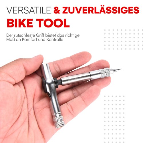 PRO BIKE TOOL Multifunction Bicycle Tool - Black Pantone 419 - Durable Steel, Compact Design for Easy Carry - Versatile Use -Screw Drivers Tool Set - 4.1 x 3.3 Inches