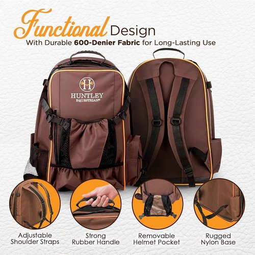 Deluxe Heavy Duty Nylon Equestrian Backpack with Adjustable Shoulder Straps