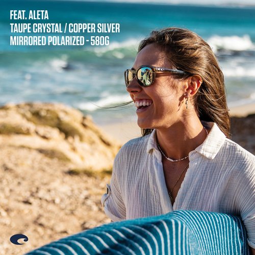 Costa Del Mar Aleta Sunglasses, Black/Blue Mirrored 580P, 54