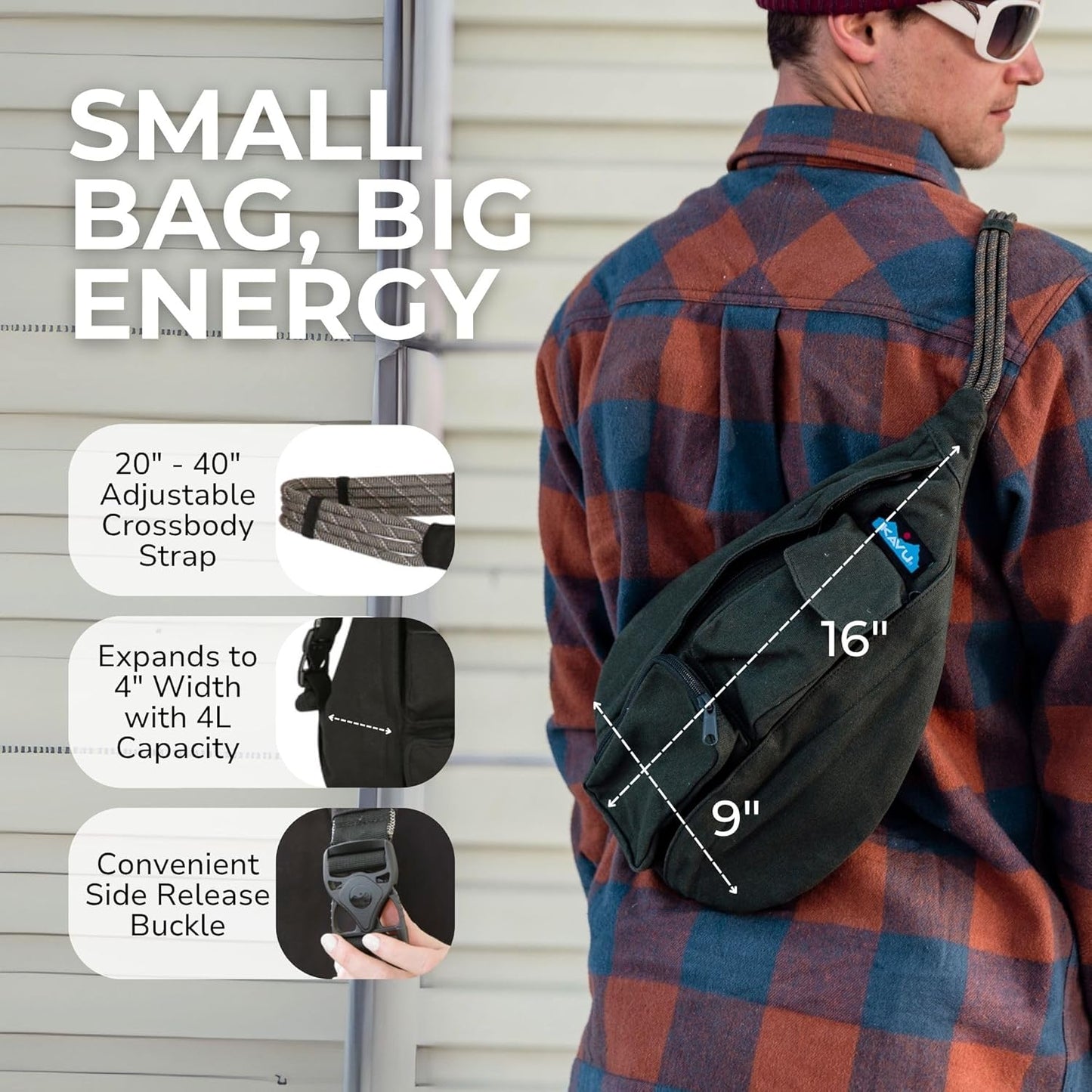 KAVU Little Feller Duffle Bag Convertible Backpack With Detachable Shoulder Straps