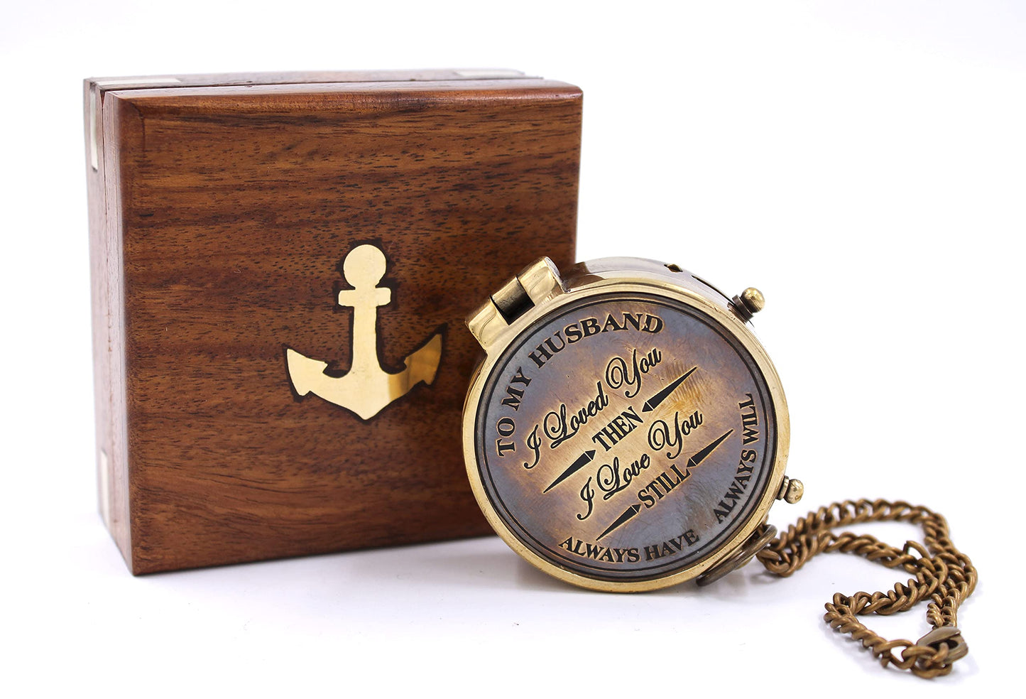 to My Husband I Loved You, Camping Compass Engraved with Gift Compass - Always Have Always Will.