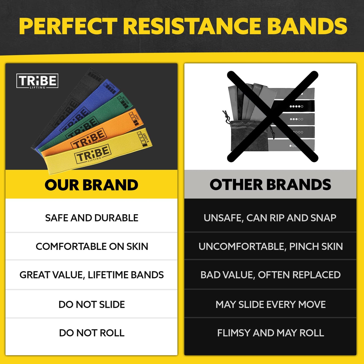 Fabric Resistance Bands for Working Out - Booty Bands for Women and Men - Exercise Bands Set for Legs and Butt (Set of 8)