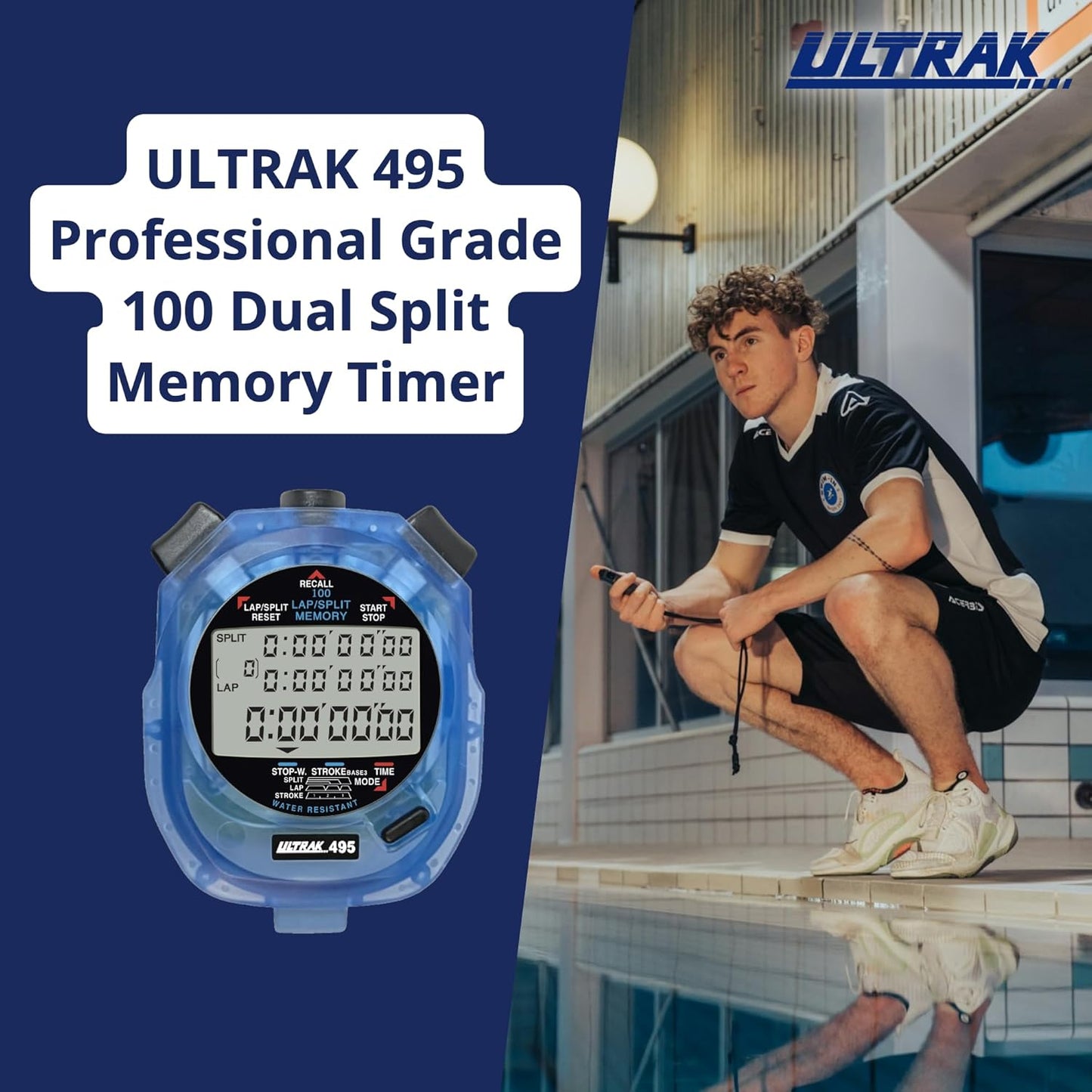 Ultrak 100 Lap Memory Timer, Yellow