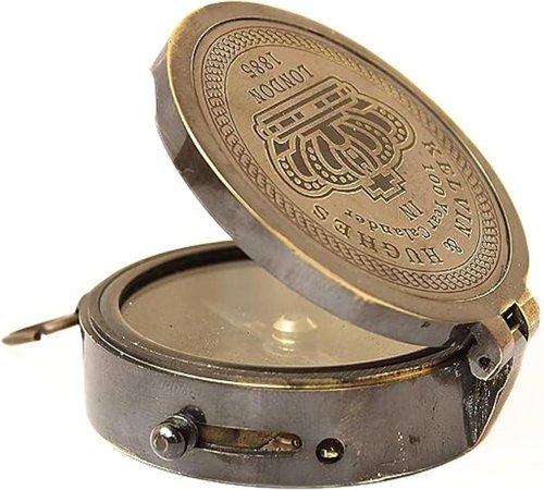 Brass Compass Vintage Finish Kelvin Hughes 100 Year Calendar Compasses Lid Compass Directional & Navigational Tool