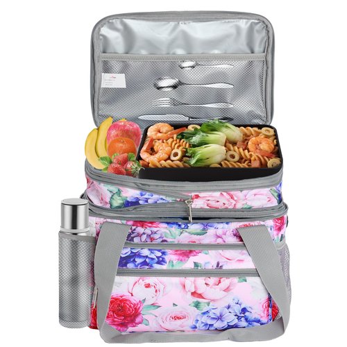 Cango Designer Premium Quality Insulated Large Capacity Lunch Bag for Women and Men, Leakproof Lunch Cooler Bag with Adjustable Shoulder Strap for Adults