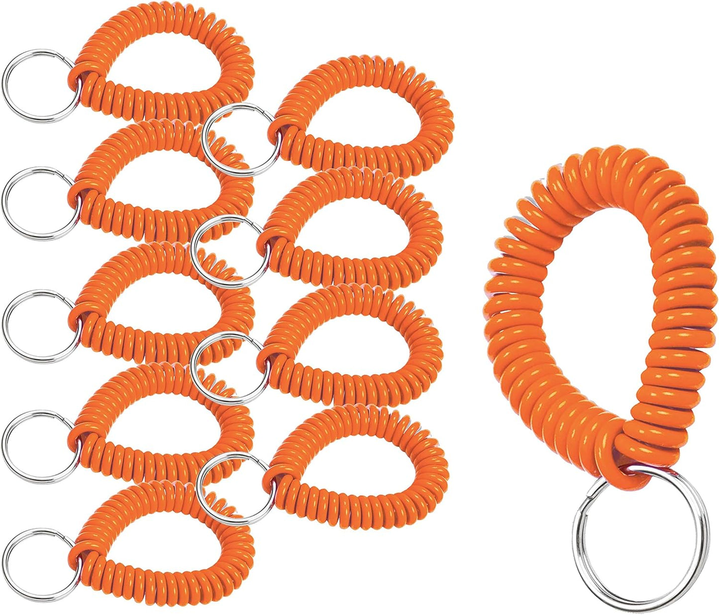 ucky Line 2” Spiral Wrist Coil with Steel Key Ring, Flexible Wrist Band Key Chain Bracelet, Stretches to 12”, Purple, 10 Pack (41065)
