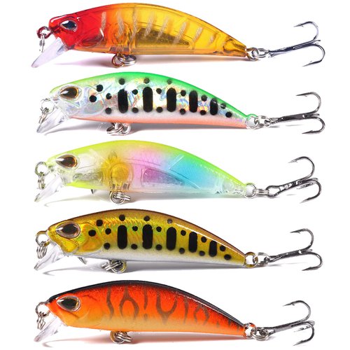 LURESMEOW Jerkbait Fishing Lures Jerk Baits for Bass Fishing Jerk Bait Minnow Lures with Tackle Box for Freshwater Saltwater,10pcs