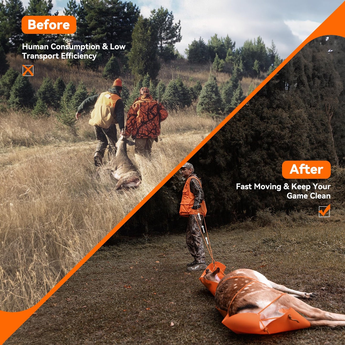 GearOZ BUY TOGETHER and SAVE-deer drag sled & game meat bags