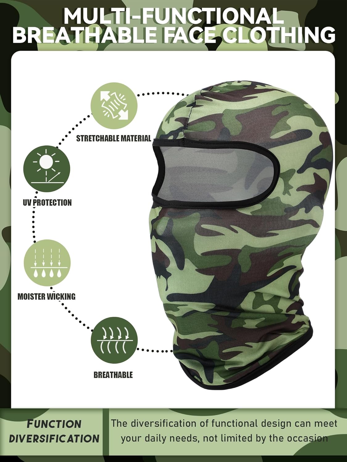 6 Pcs UV Protection Ski Mask Balaclava | Summer Full Face Cover for Men & Women