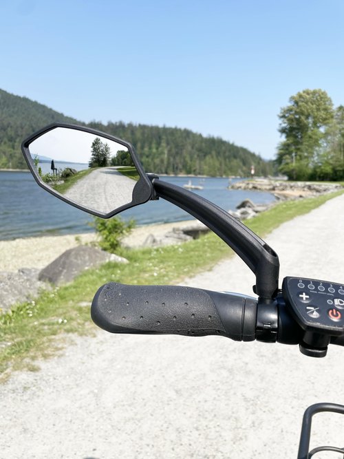 Hafny 2024 New Handlebar Bike Mirror, HD Glass Lens, Adjustable & Rotatable Safe Rearview Bicycle Mirror, Blast-Resistant, HF-M6002-FR053 (Silver Left Side)