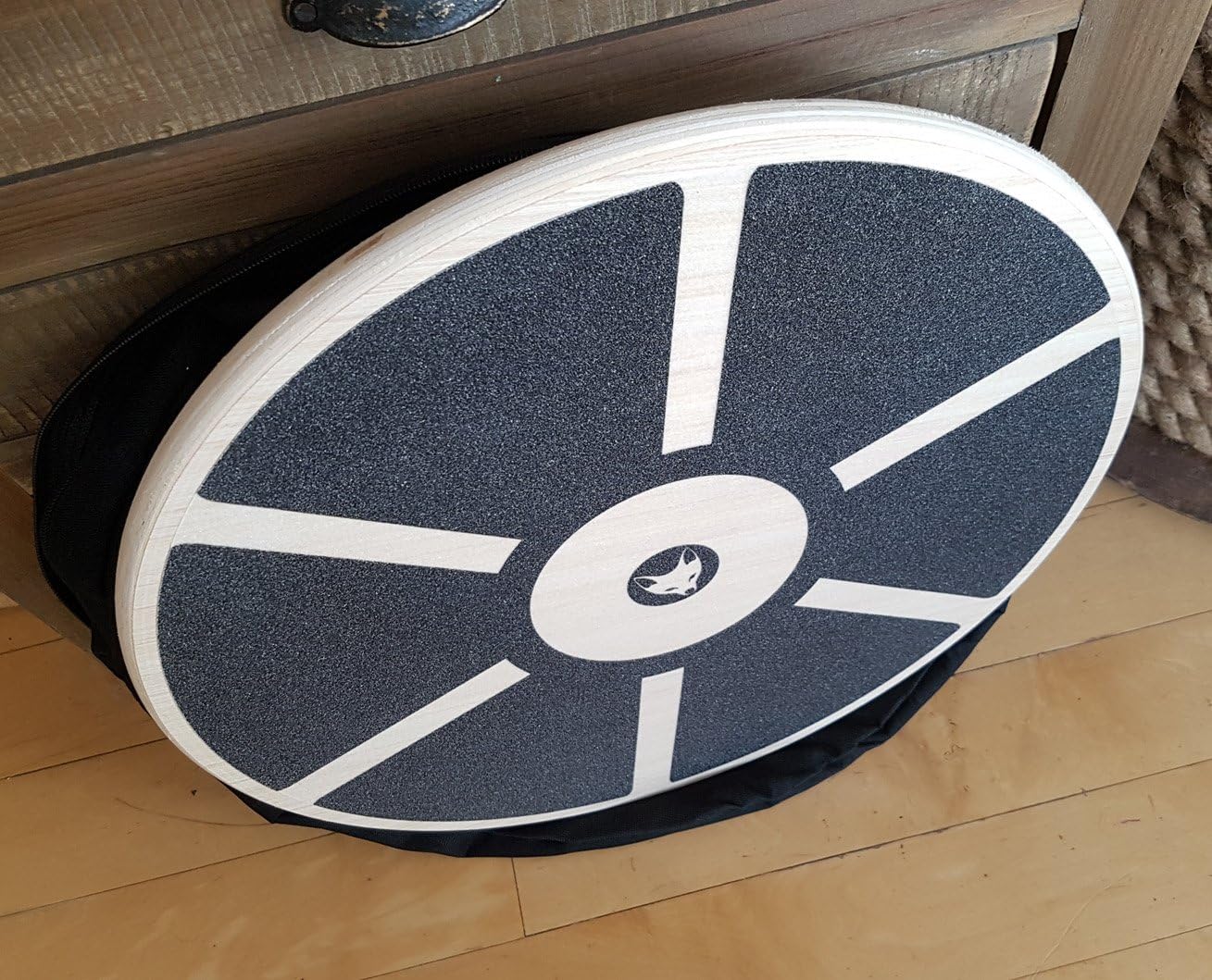 Wood Wobble Board (16") — Includes Carry Bag for Protection — Balance Trainer — Wood — Rounded Smooth Edges — Balance Board Stability Trainer