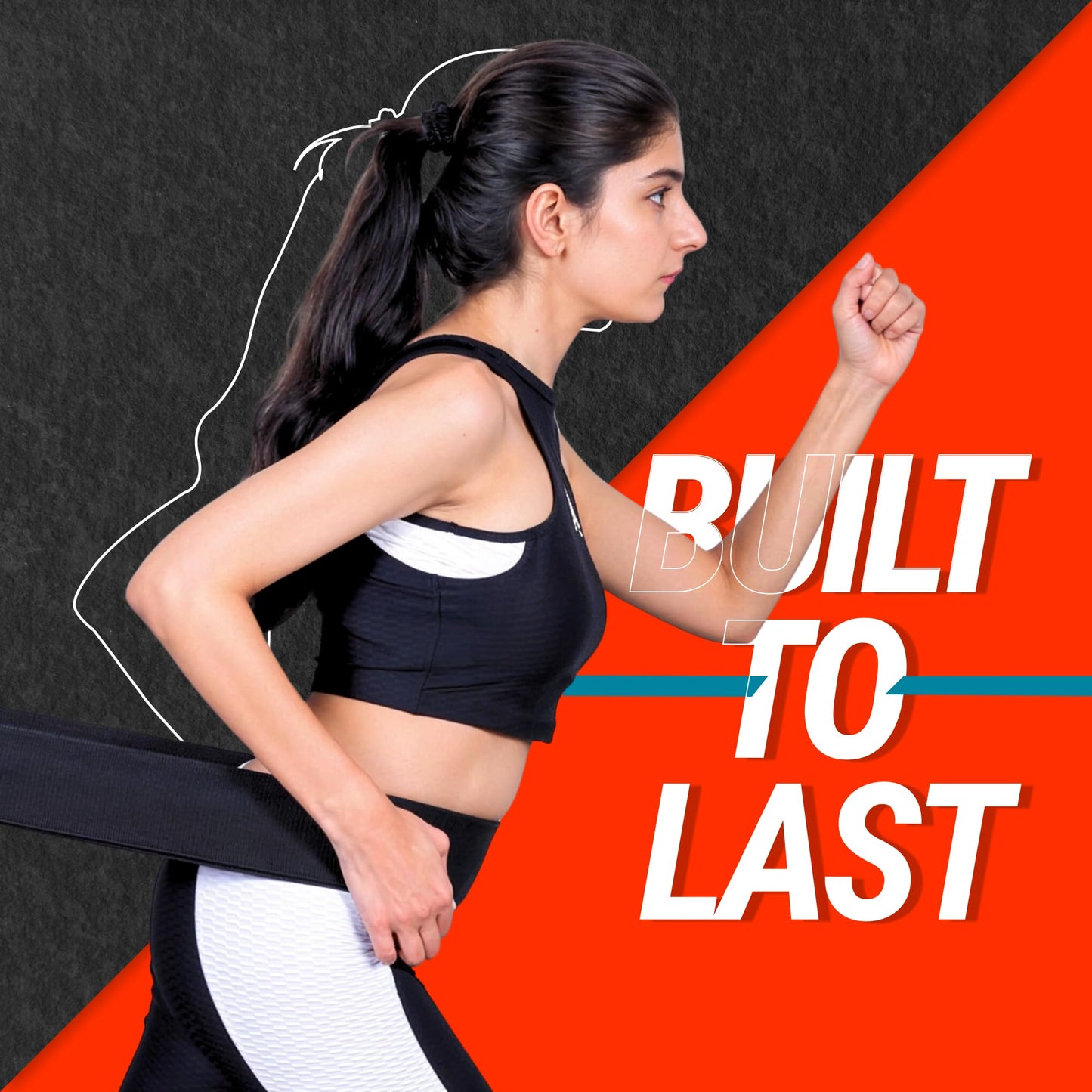 Fabric Resistance Bands for Women and Men - Non-Slip, Durable Exercise Bands for Stretching, Yoga, and Home Fitness (Black 76" Long Belt)