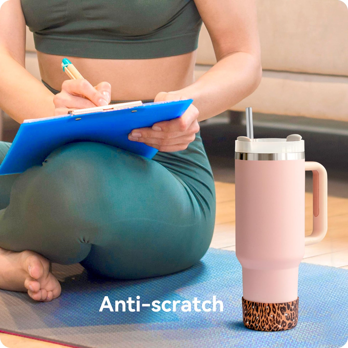 Silicone Boot for Stanley Quencher Tumbler 20/30/40 oz &IceFlow 20/30oz,Owala 24/40 oz Cup Cheetah Boot Sleeve 40oz Bottom Protector for Bottom Size 2.8-2.95" Cups & Bottles BPA-Free(Gold Leopard)