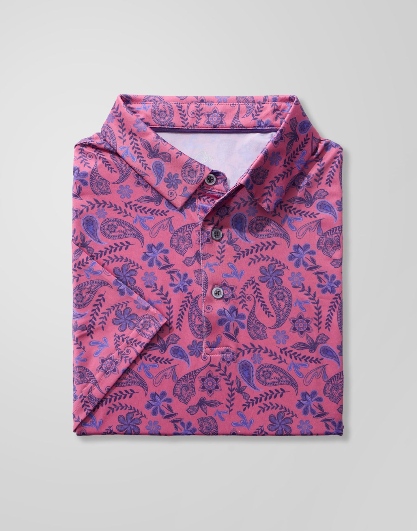 Obla Mens Golf Polo Shirts Short Sleeve Dry Fit Performance Moisture Wicking Casual Print Collared Golf Shirts for Men(Blue Paisley_4XL)