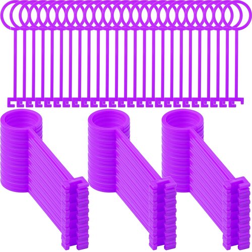 Lenwen 75pcs Clay Target Holders, Versatile Clay Pigeon Hooks Hanging Target Hangers for Outdoor Shooting Practice(Purple)