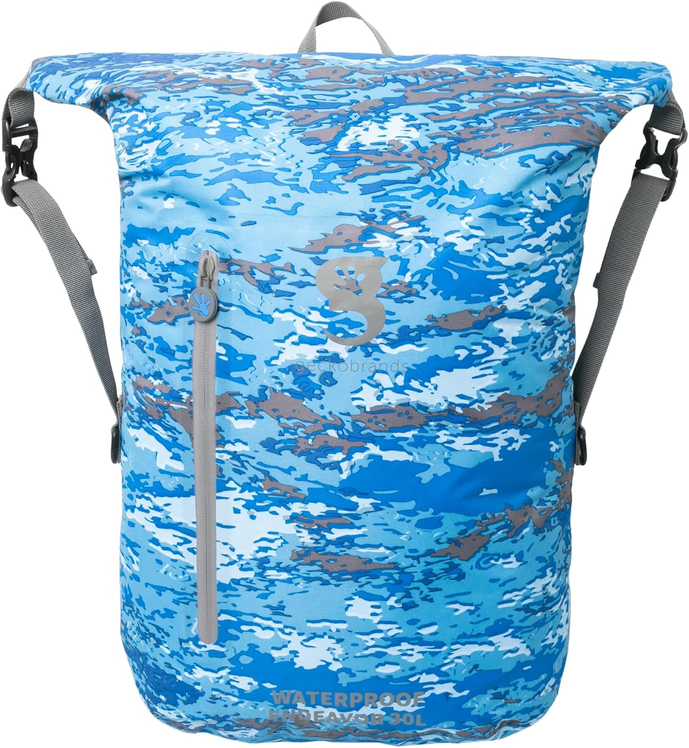 geckobrands Lightweight 30L Waterproof Backpack - Lightweight Watertight Outdoor Bag Hiking Traveling Light Water Activities