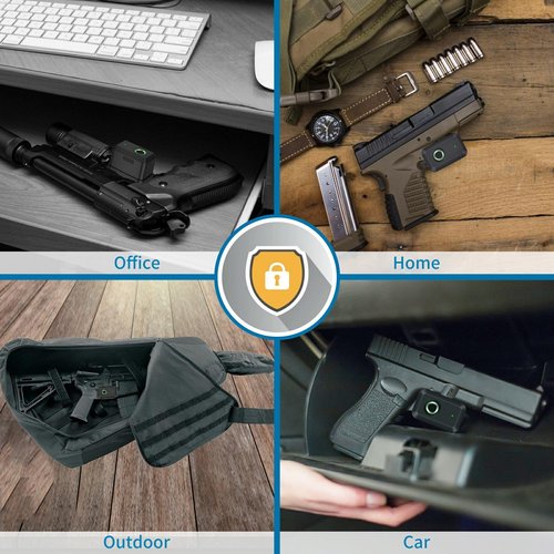 KENRONE Biometrics Gun Trigger Lock,Fingerprint and Key Unlocked Trigger Locks,Quick Release and Secure Gun Lock for Pistols,Revolvers,Shotguns