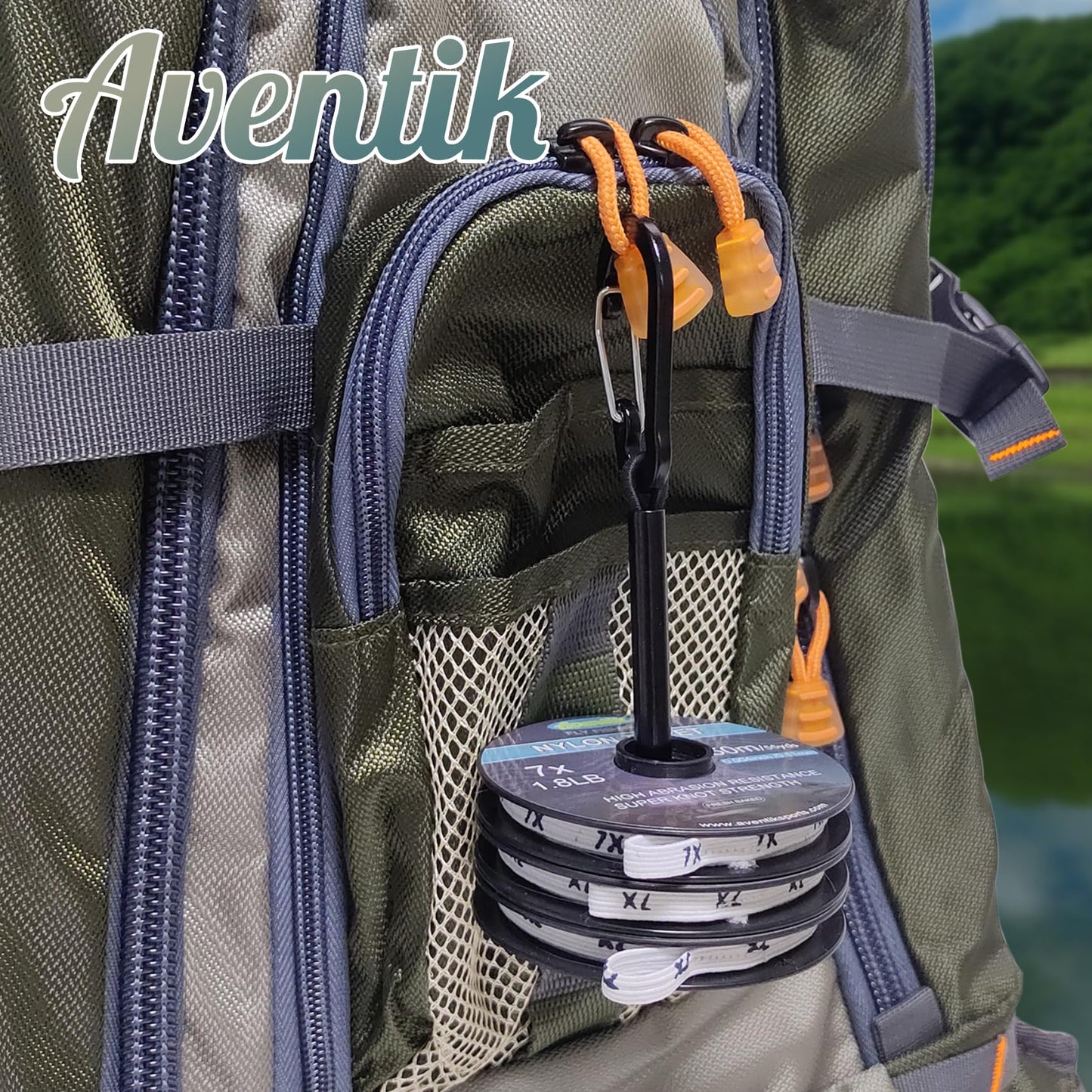 Aventik Fly Fishing Tippet Line Fresh Baked with Holder Invisible Bass Fishing Carp Saltwater Leader 3 or 4 Packs(50m Fly Tippet, 1X+2X+3X+Tippet Holder)
