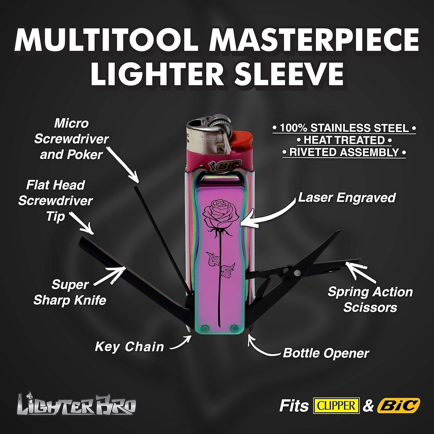 LighterBro Stainless Steel Lighter Sleeve