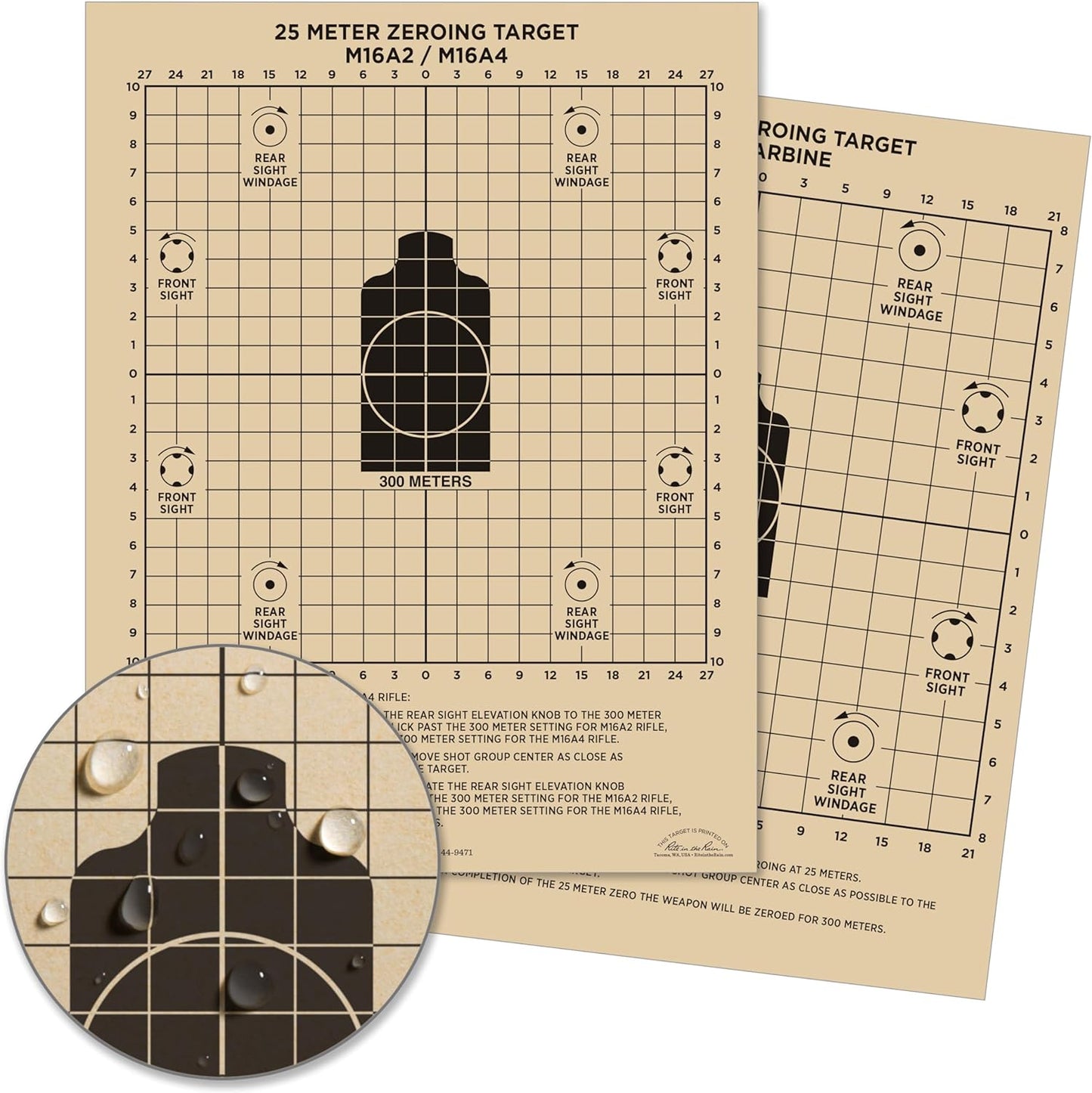 Rite in the Rain Weatherproof Diamond Pattern MOA Precision Distance Shooting Targets, 11" x 17", 25 Sheet Pack (No. TGMOALR-D)