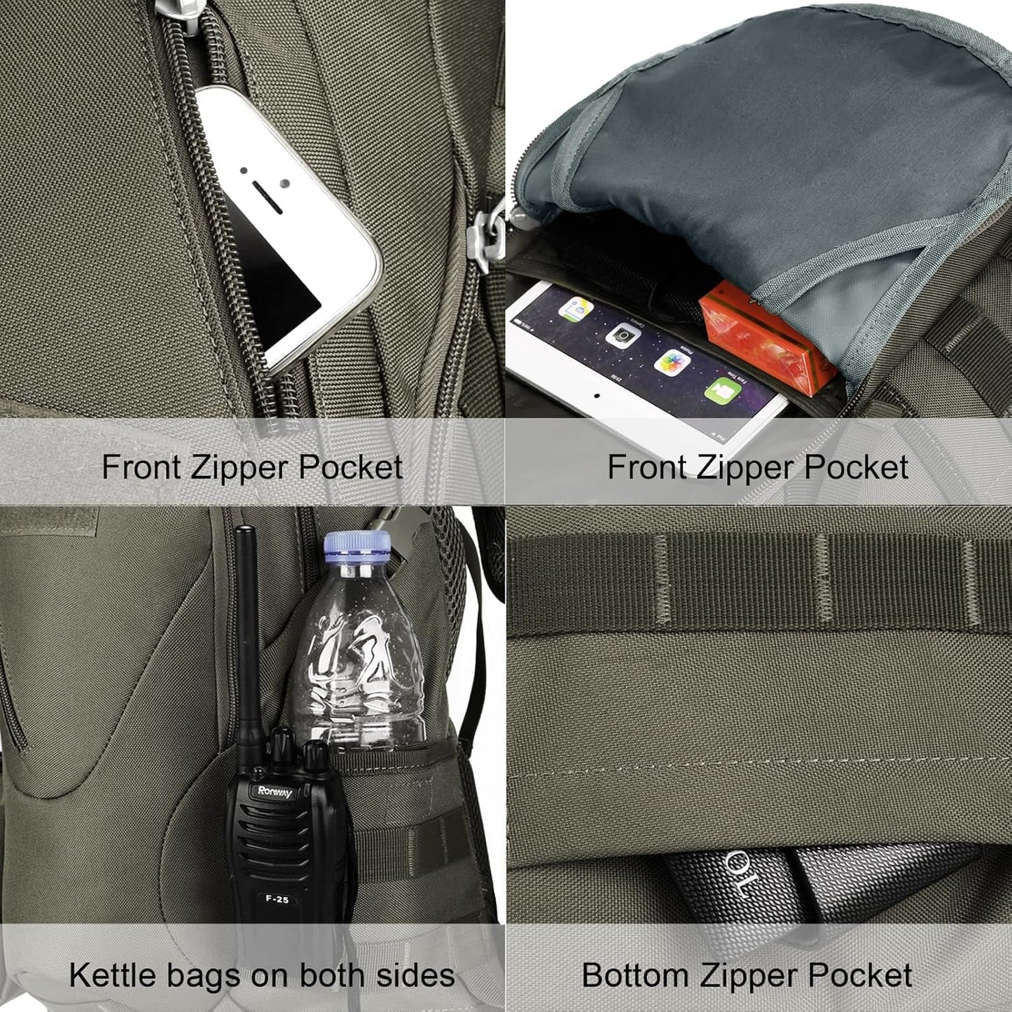 ArcEnCiel 15L Motorcycle Backpack Tactical Bag Rucksacks for Outdoor Camping Trekking Hunting with Patch