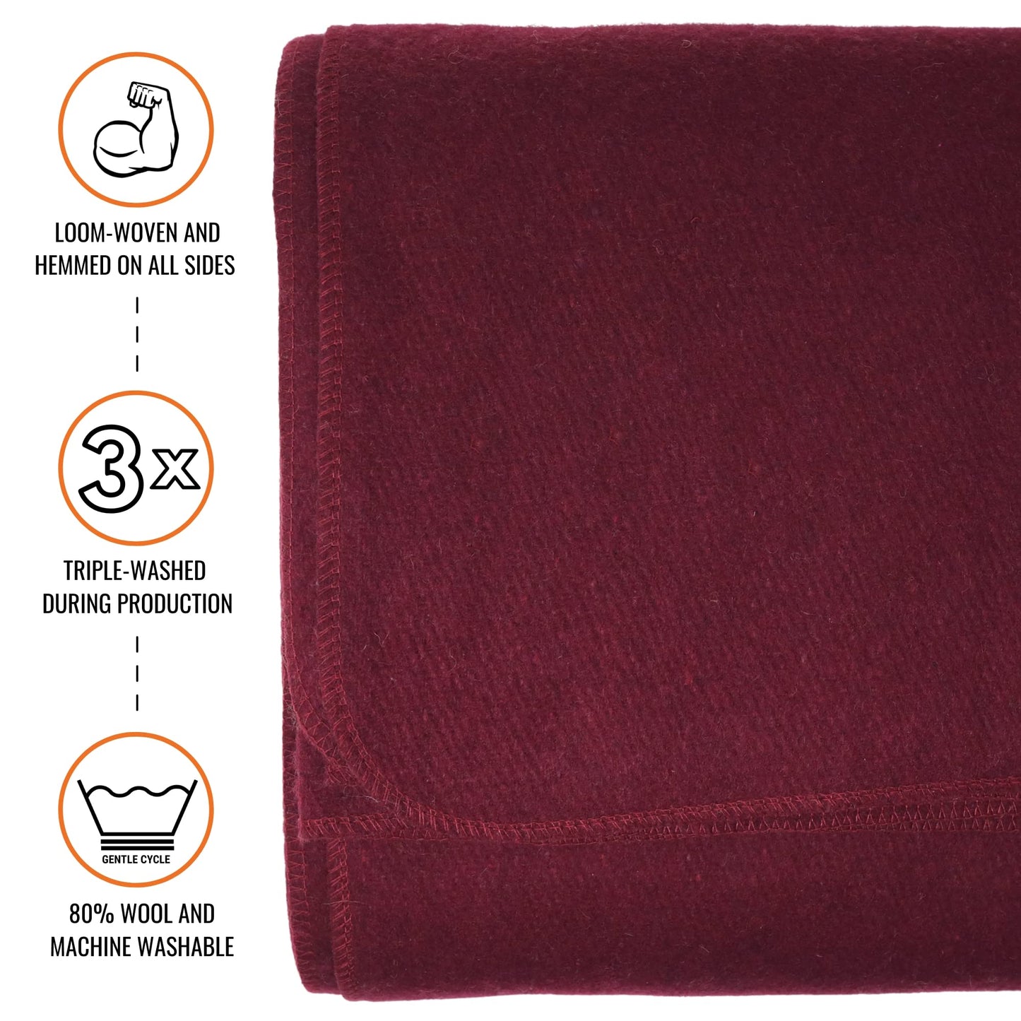 Arcturus Wine Wool Blanket and Blanket Strap Bundle