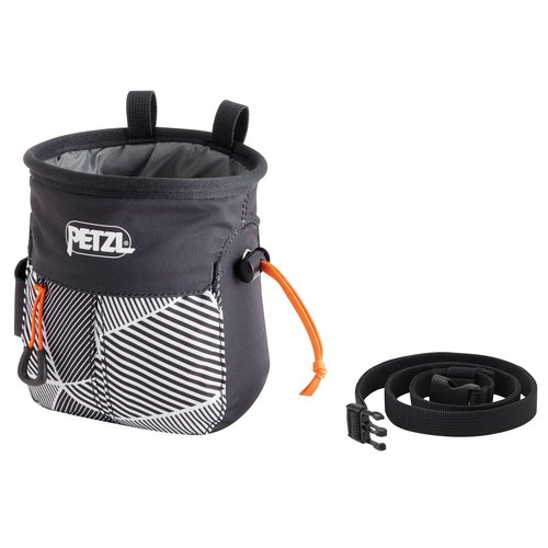 SAKAPOCHE Ergonomic Chalk Bag with Pocket and Belt, Black Dazzle
