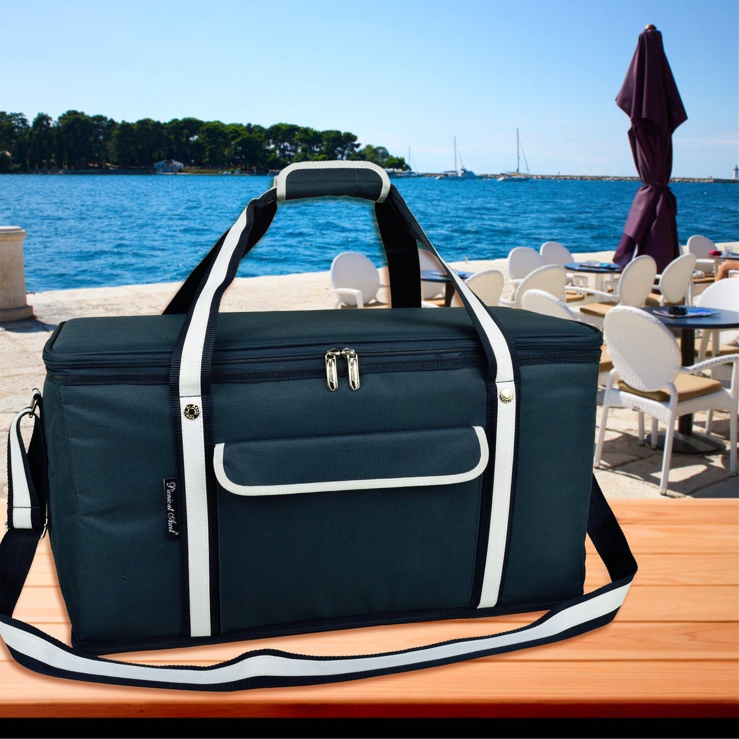 Picnic at Ascot 64 Can Capacity Heavy Duty Collapsible Leakproof Cooler- Designed & Quality Approved in The USA