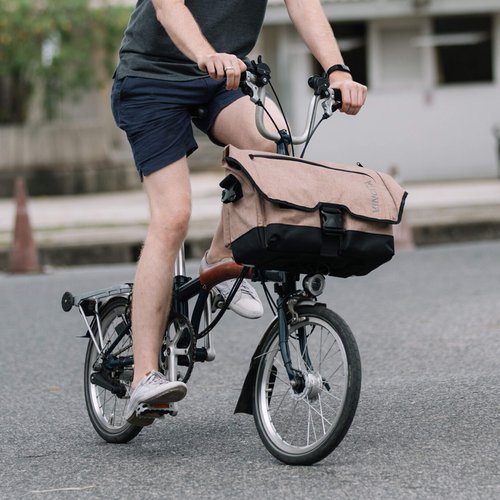Vincita Birch Front Bag 2.0 for Brompton Folding Bicycle - with Removable Front Carrier Frame for Brompton Folding Bicycle, Rain Cover and Should Straps - Brompton Bike Accessories for Rider (Black)