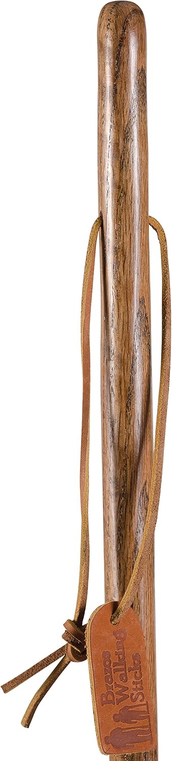Brazos Trekking Pole Hiking Stick for Men and Women Handcrafted of Lightweight Wood and made in the USA, Tan Oak, 55 Inches