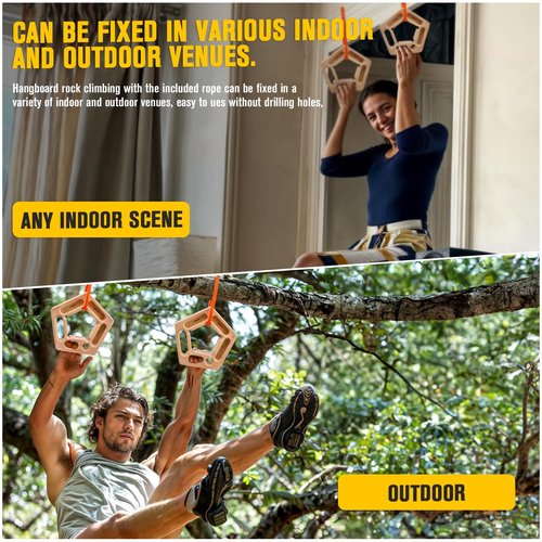 CMOOD Hangboard, Hangboard Rock Climbing for Climbing, Home Training, Finger Strengthener, Pull-up Grip Arm Training Portable Finger Board Rock Climbing Holds Indoor and Outdoor