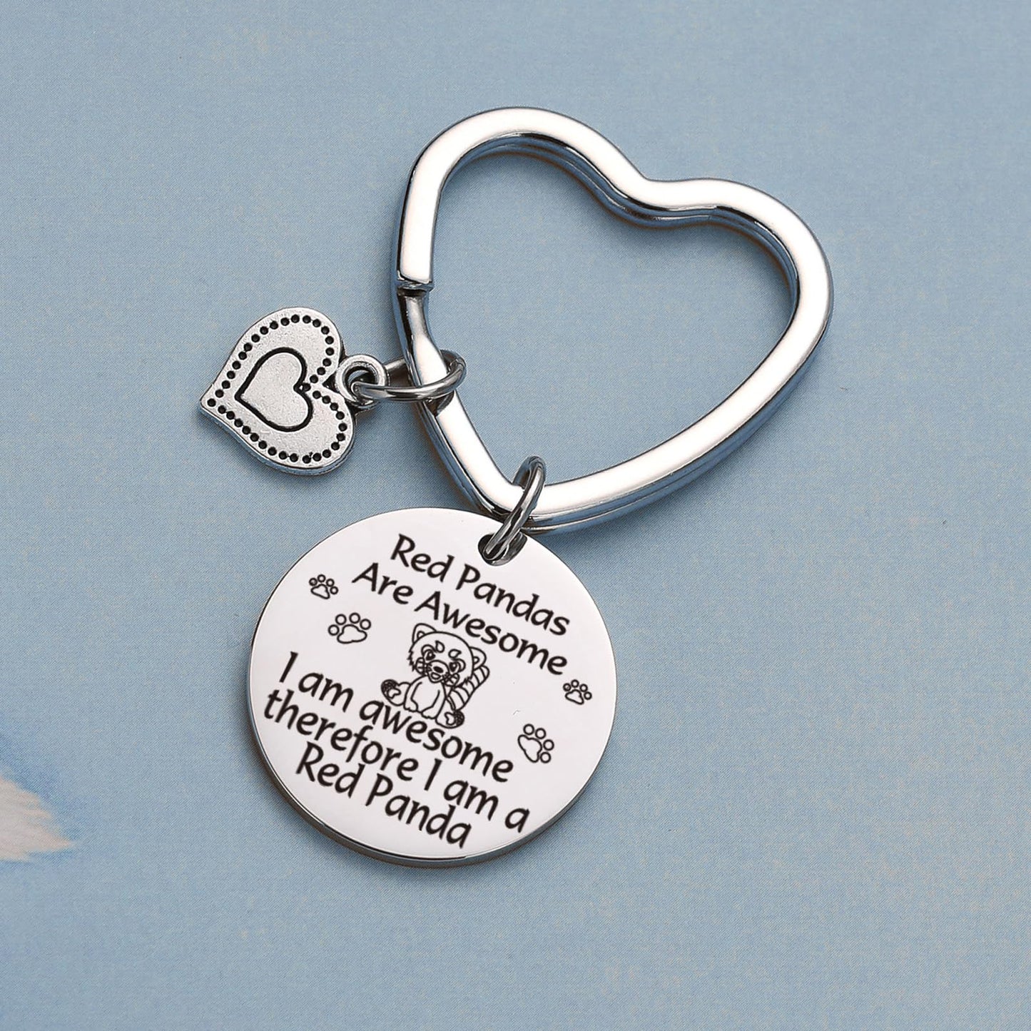 JIUSHUN Red Panda Gifts Red Panda Decor For Red Panda Lover Jewelry Red Panda Charm Gift Red Panda Inspirational Keychain Zookeeper Gift Red Panda Graduation Keychain