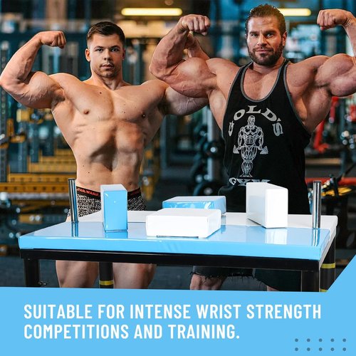 INNOLIFE Arm Wrestling Battle Table with Wrist Rope, Arm Strength Training Equipment Competition Training Arm Wrestling Table for Use in Home Gym, Blue