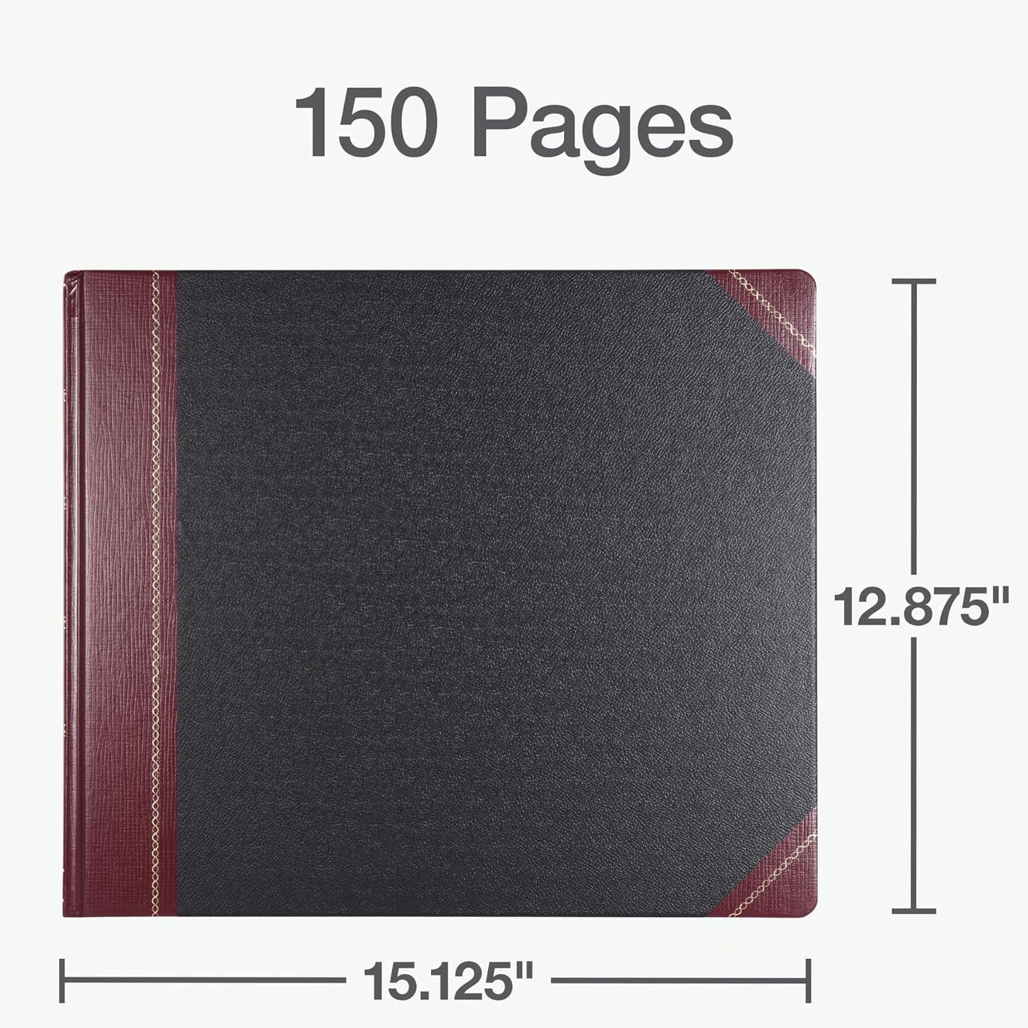 Boorum & Pease 25 Series Columnar Book, 24 Column, 150 Page, Black/Red (25-150-24)