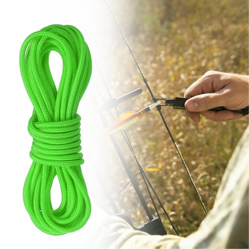 PATIKIL Archery D Loop Rope 10 FT, 2 Pack Bow D Loop String Release Material Nock Wire Nocking Loop Buckle Ring for Compound Bowstring, Bright Green