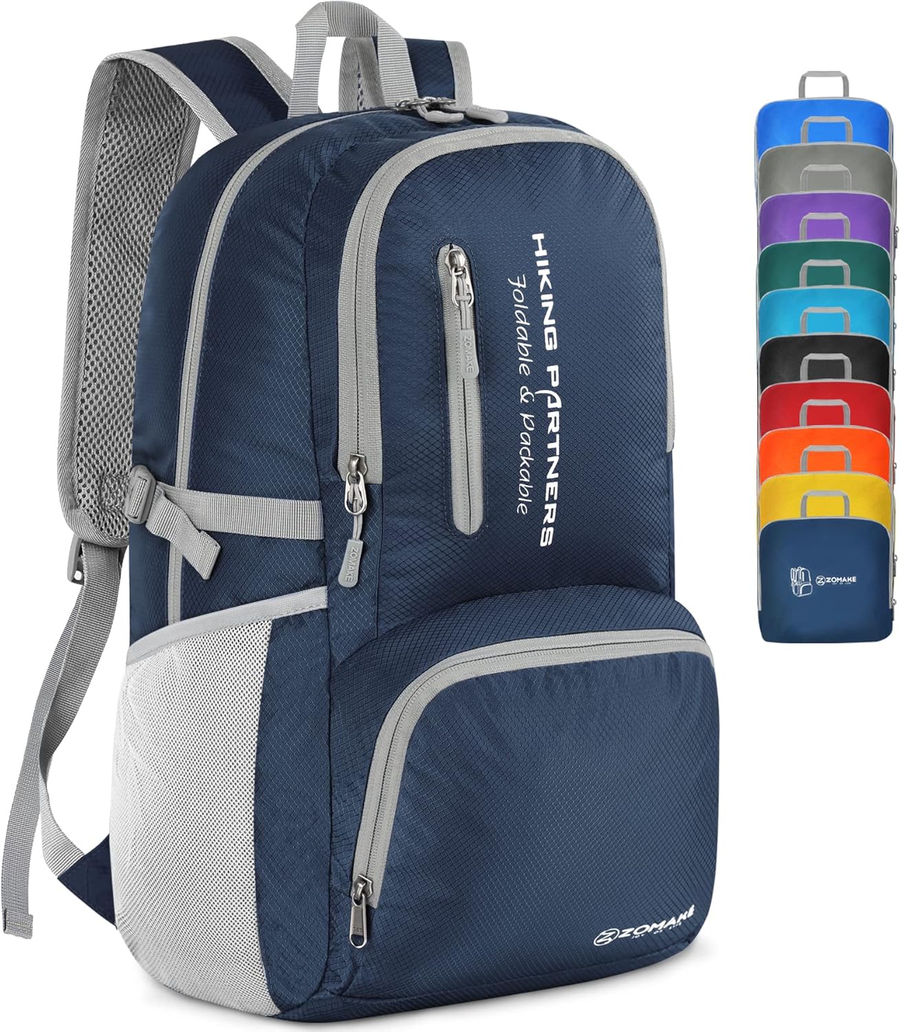 ZOMAKE Lightweight Packable Backpack - 35L Light Foldable Hiking Backpacks Water Resistant Collapsible Daypack for Travel(Dimgray)