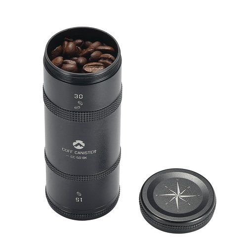 camping moon CAMPINGMOON Coffee Canister 2-Stage CNC Cutting Duralumin Black CC-51-BK