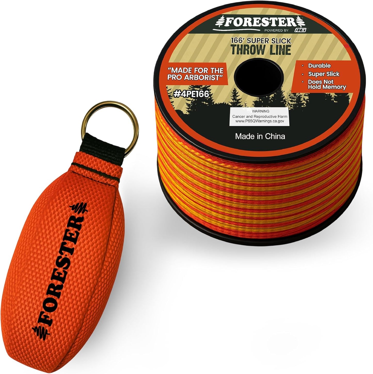 FORESTER Arborist Throw Line Kit | Throw Weight & 166ft Rope | Ultra Slick 100% Polyester Rope | Arborist Equipment for Tree Climbing