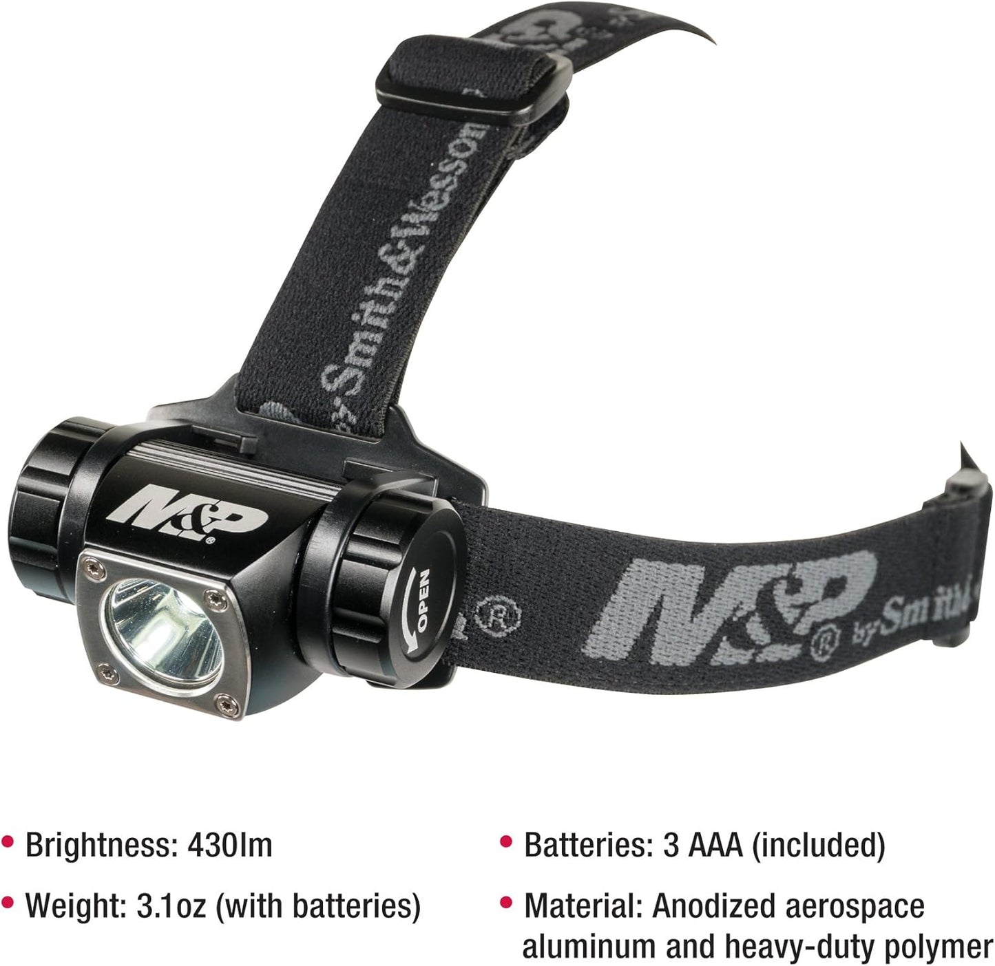 Smith & Wesson M&P Delta Force HL 3xAAA 430 Lumen Headlamp with 6 Modes, Waterproof Construction and Memory Retention for Survival, Hunting and Outdoor
