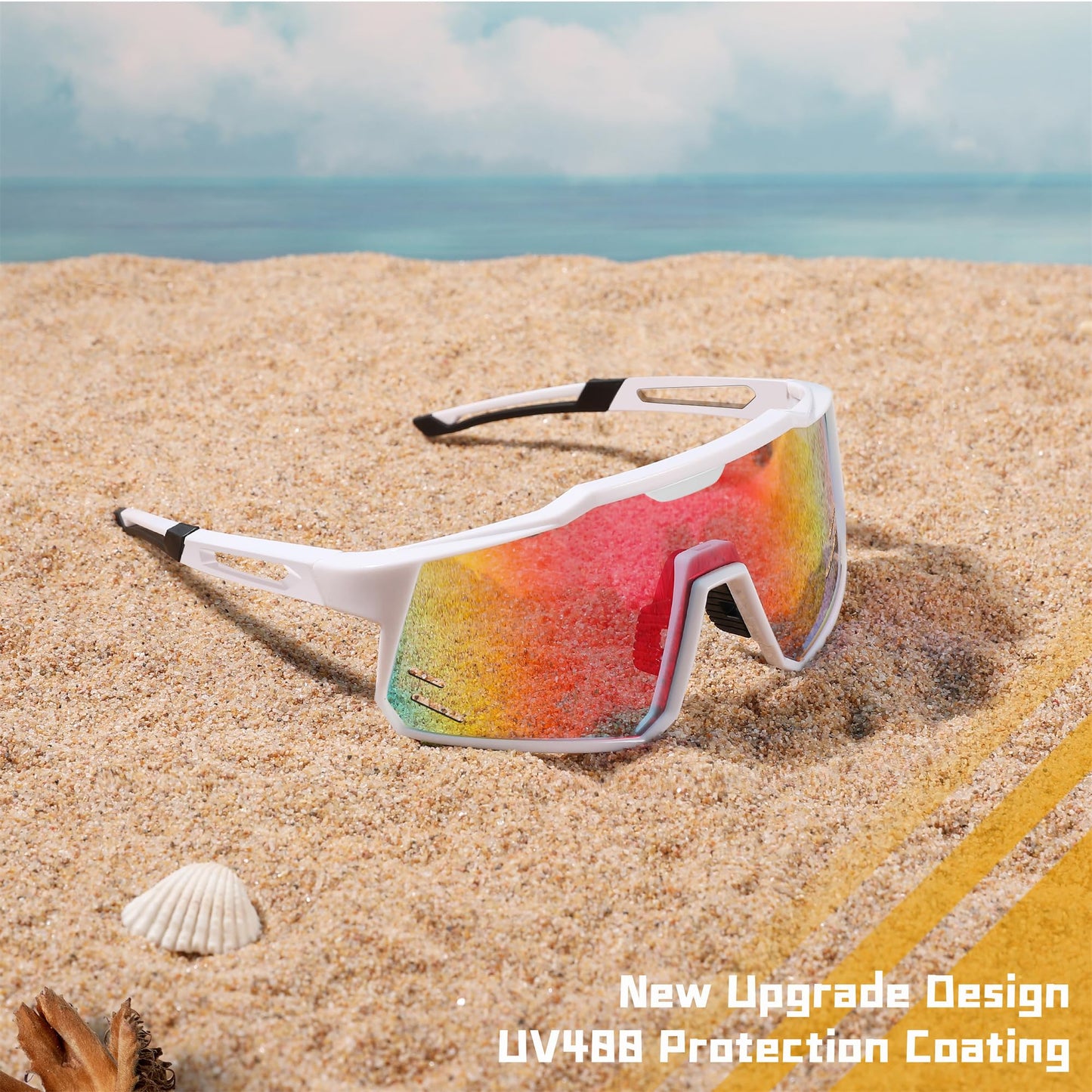 FEISEDY Sports Sunglasses Wraparound 80s Visor Men Women Outdoor Shield Baseball Sunglasses B4125