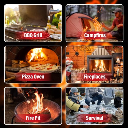SUNLIFER Natural Fire Starters for Grills: Premium Waterproof Quick Firestarters Sticks | Odorless Fire Starter for Campfires | Fireplaces | Wood Stove | BBQ | Smoker | Fire Pit - 72 pcs