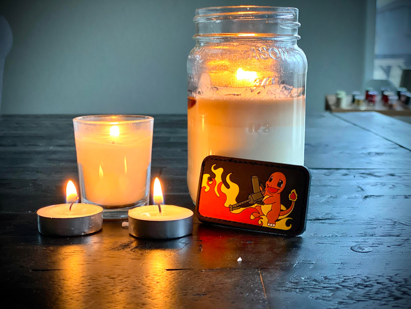 Fire Lizard with Flamethrower Tactical PVC Morale Patch | Hook & Loop Backing