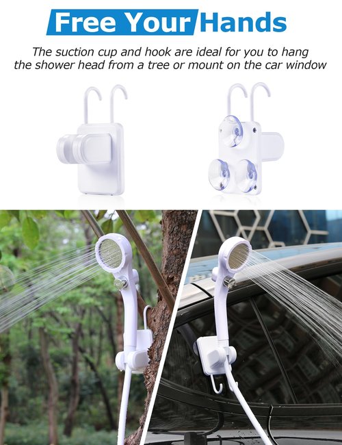 innhom Portable Camping Shower, 6000mAh Rechargeable Camp Shower Pump with LED Display, 2 Mode Electric Portable Shower for Camping, Hiking, Travelling, Washing